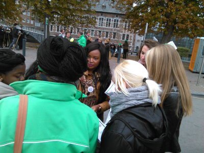 Les jeunes étudiants en Assistant Social en visite à Namur dans le cadre de la journée mondiale de lutte contre la pauvreté