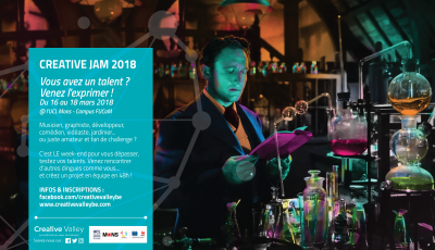 Creative Jam 2018 : du vendredi 16 au dimanche 18 mars