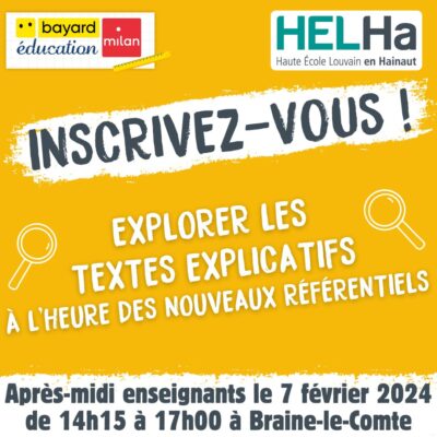 affiche bayard et helha après midi enseignants braine le comte